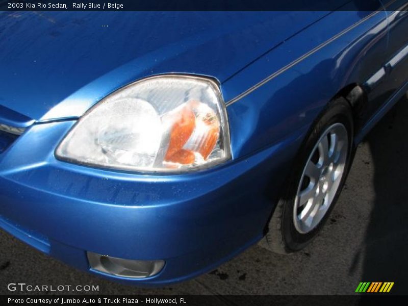 Rally Blue / Beige 2003 Kia Rio Sedan
