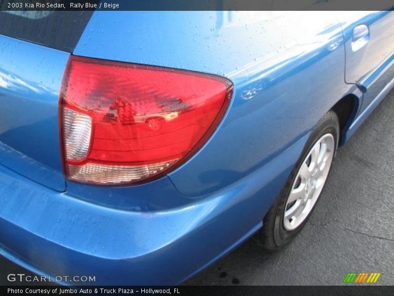 Rally Blue / Beige 2003 Kia Rio Sedan