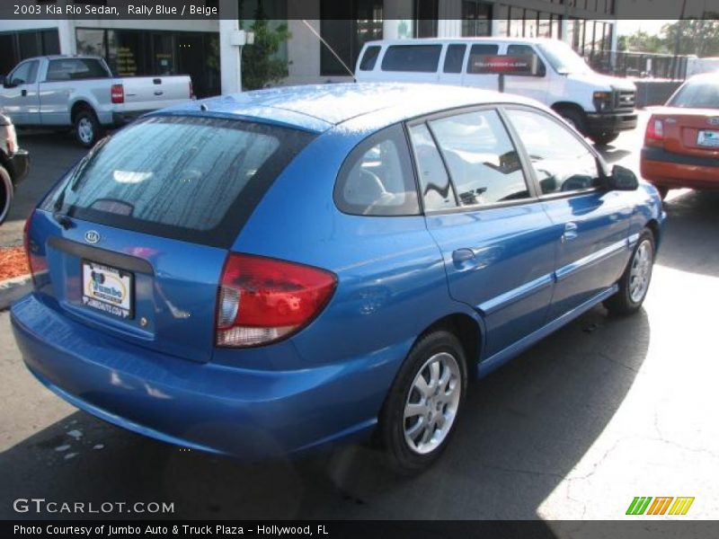 Rally Blue / Beige 2003 Kia Rio Sedan