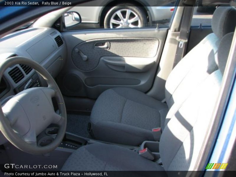 Rally Blue / Beige 2003 Kia Rio Sedan
