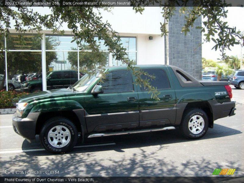 Dark Green Metallic / Medium Neutral 2003 Chevrolet Avalanche Z66