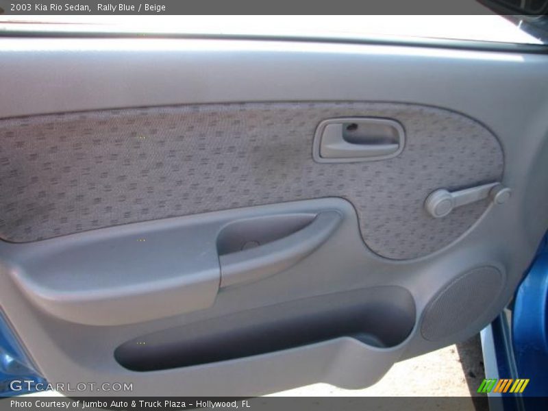 Rally Blue / Beige 2003 Kia Rio Sedan