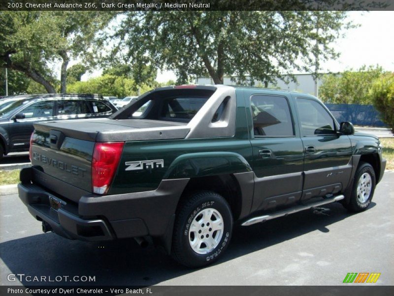 Dark Green Metallic / Medium Neutral 2003 Chevrolet Avalanche Z66