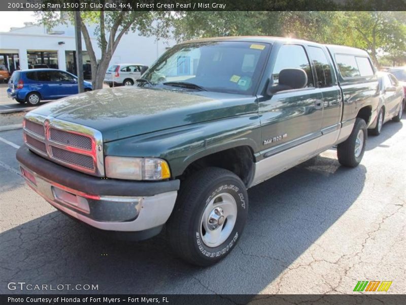 Forest Green Pearl / Mist Gray 2001 Dodge Ram 1500 ST Club Cab 4x4