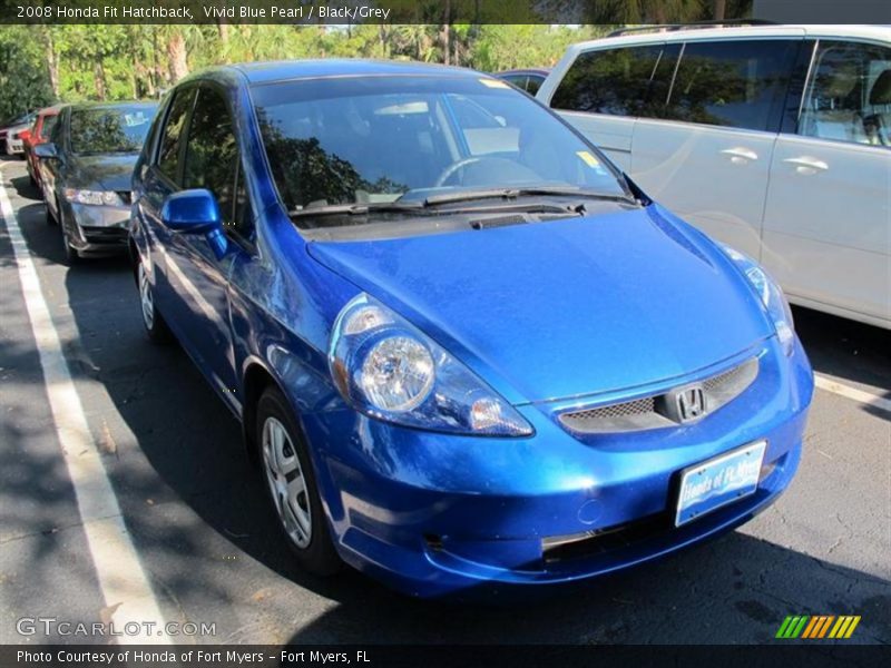 Vivid Blue Pearl / Black/Grey 2008 Honda Fit Hatchback