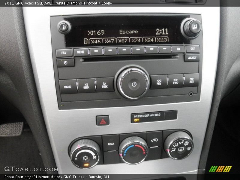 White Diamond Tintcoat / Ebony 2011 GMC Acadia SLE AWD