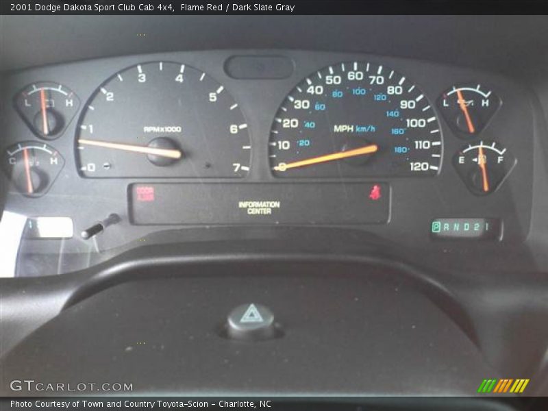 Flame Red / Dark Slate Gray 2001 Dodge Dakota Sport Club Cab 4x4