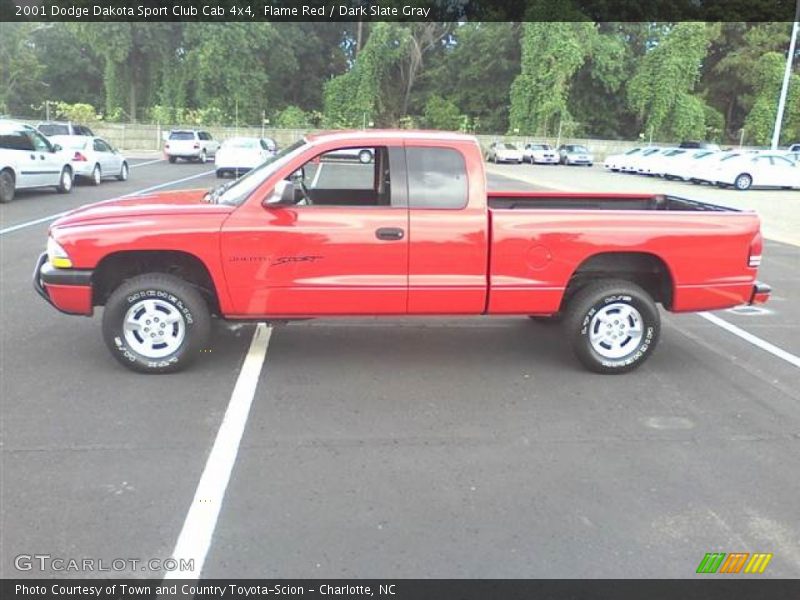 Flame Red / Dark Slate Gray 2001 Dodge Dakota Sport Club Cab 4x4