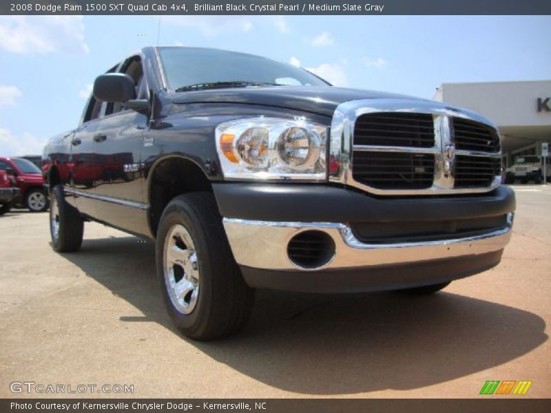Brilliant Black Crystal Pearl / Medium Slate Gray 2008 Dodge Ram 1500 SXT Quad Cab 4x4