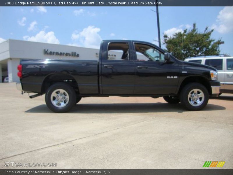 Brilliant Black Crystal Pearl / Medium Slate Gray 2008 Dodge Ram 1500 SXT Quad Cab 4x4