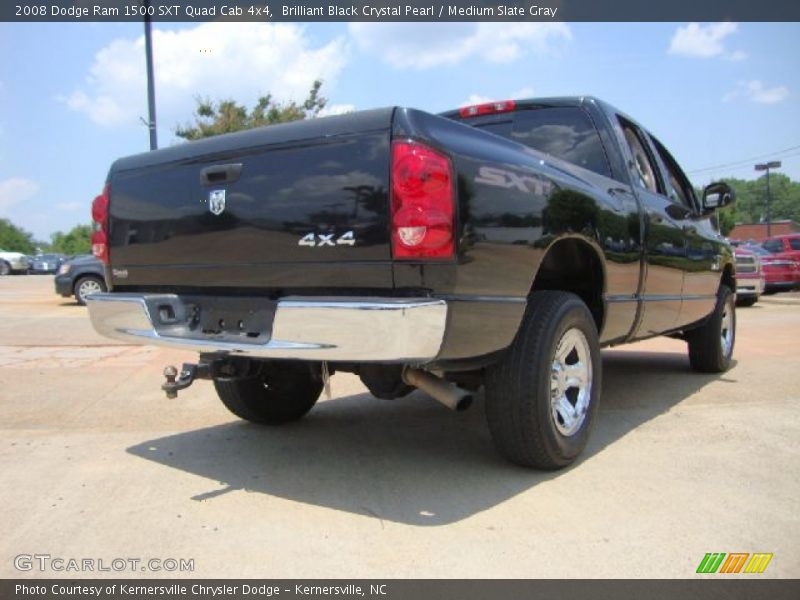 Brilliant Black Crystal Pearl / Medium Slate Gray 2008 Dodge Ram 1500 SXT Quad Cab 4x4