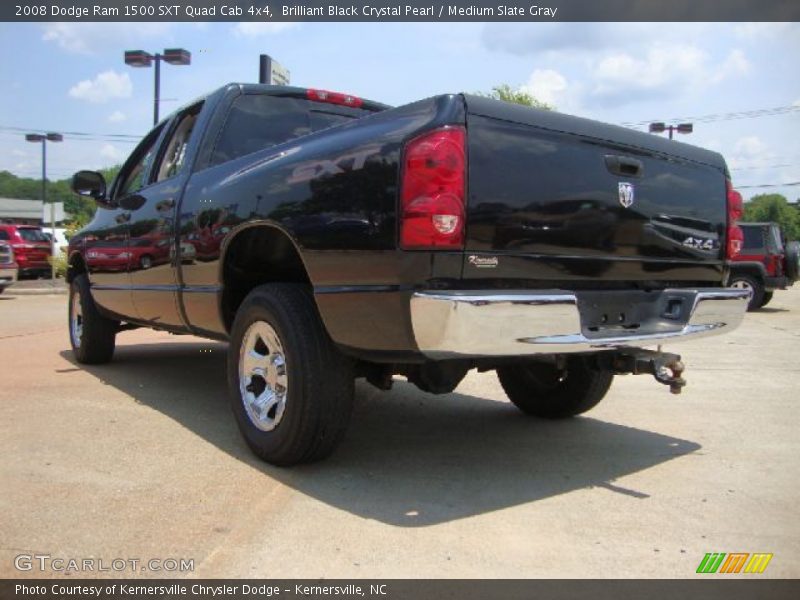 Brilliant Black Crystal Pearl / Medium Slate Gray 2008 Dodge Ram 1500 SXT Quad Cab 4x4