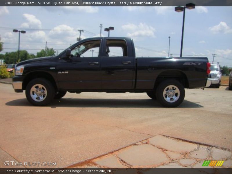 Brilliant Black Crystal Pearl / Medium Slate Gray 2008 Dodge Ram 1500 SXT Quad Cab 4x4