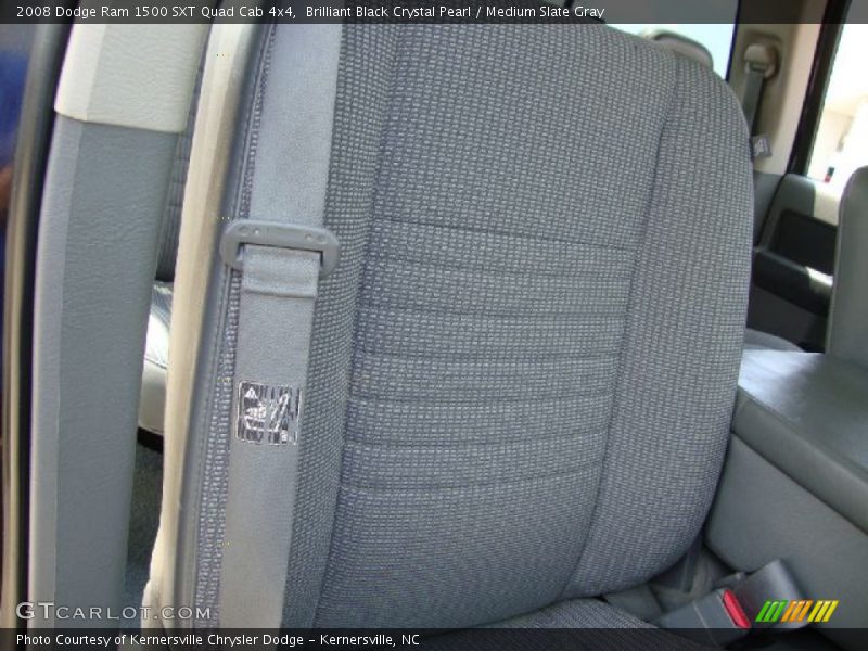 Brilliant Black Crystal Pearl / Medium Slate Gray 2008 Dodge Ram 1500 SXT Quad Cab 4x4