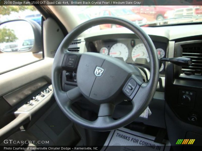 Brilliant Black Crystal Pearl / Medium Slate Gray 2008 Dodge Ram 1500 SXT Quad Cab 4x4