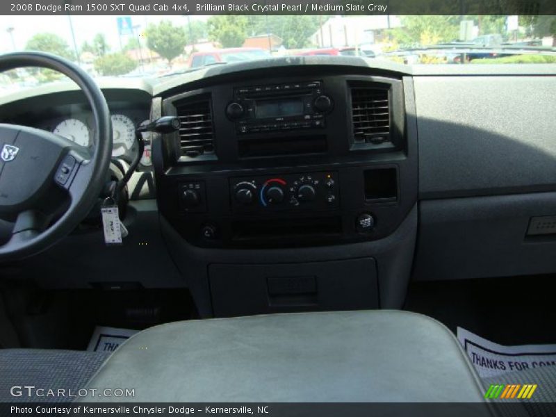 Brilliant Black Crystal Pearl / Medium Slate Gray 2008 Dodge Ram 1500 SXT Quad Cab 4x4