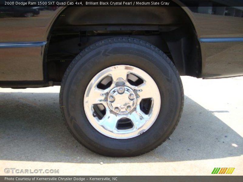Brilliant Black Crystal Pearl / Medium Slate Gray 2008 Dodge Ram 1500 SXT Quad Cab 4x4