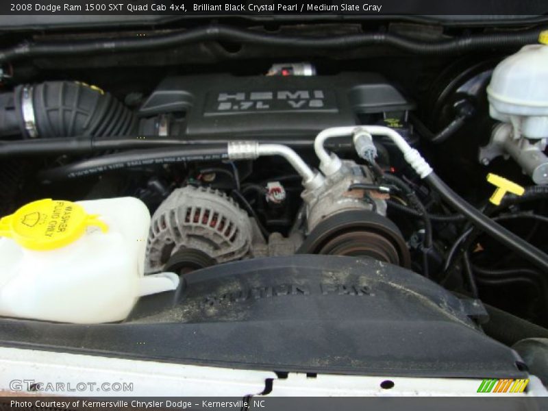 Brilliant Black Crystal Pearl / Medium Slate Gray 2008 Dodge Ram 1500 SXT Quad Cab 4x4