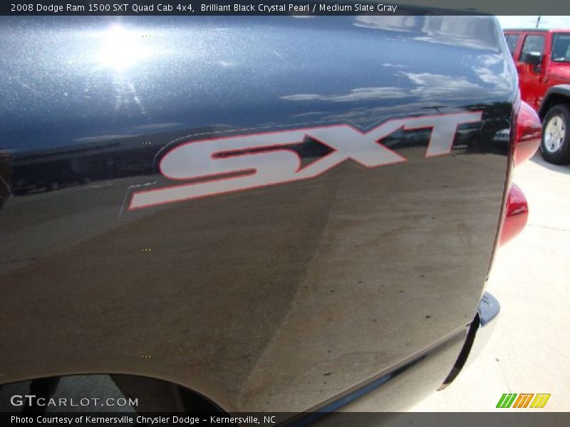 Brilliant Black Crystal Pearl / Medium Slate Gray 2008 Dodge Ram 1500 SXT Quad Cab 4x4