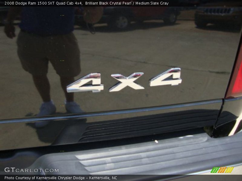 Brilliant Black Crystal Pearl / Medium Slate Gray 2008 Dodge Ram 1500 SXT Quad Cab 4x4