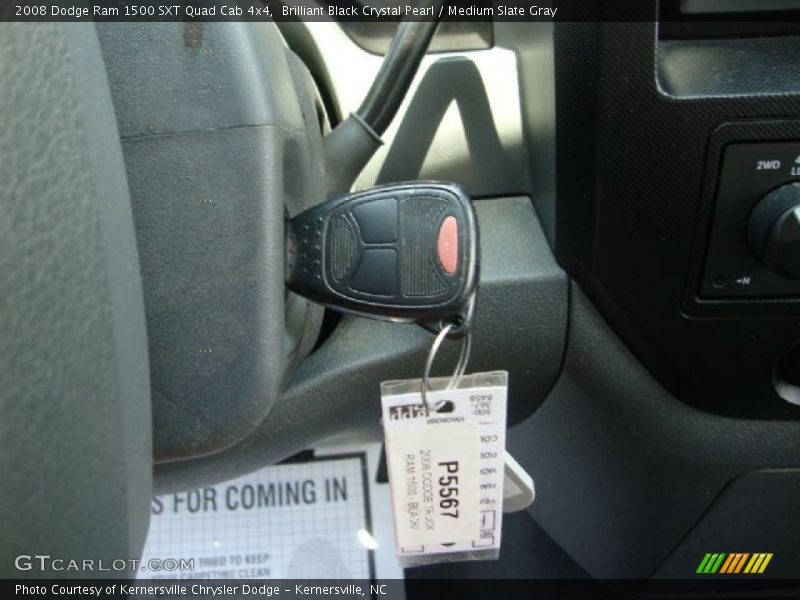 Brilliant Black Crystal Pearl / Medium Slate Gray 2008 Dodge Ram 1500 SXT Quad Cab 4x4