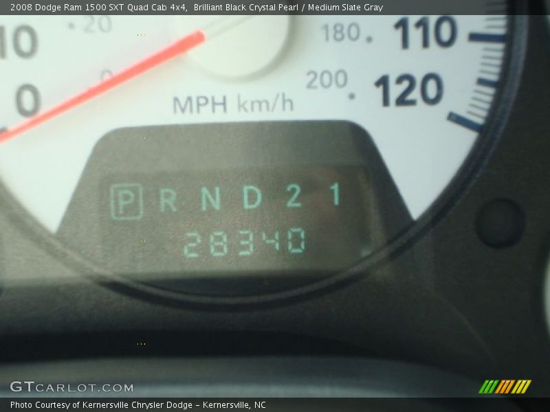 Brilliant Black Crystal Pearl / Medium Slate Gray 2008 Dodge Ram 1500 SXT Quad Cab 4x4