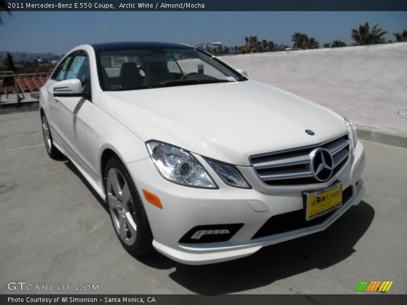 Arctic White / Almond/Mocha 2011 Mercedes-Benz E 550 Coupe