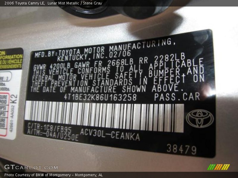 Lunar Mist Metallic / Stone Gray 2006 Toyota Camry LE