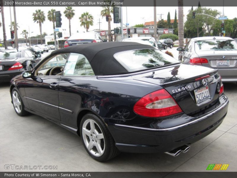 Capri Blue Metallic / Stone 2007 Mercedes-Benz CLK 550 Cabriolet