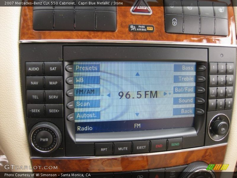 Controls of 2007 CLK 550 Cabriolet
