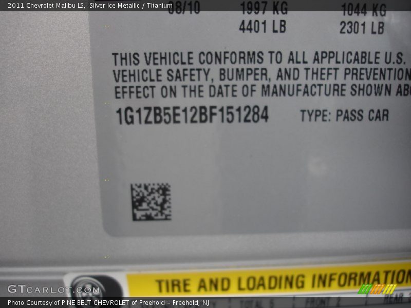 Silver Ice Metallic / Titanium 2011 Chevrolet Malibu LS
