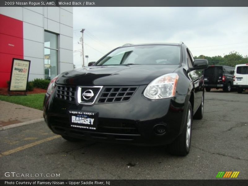 Wicked Black / Black 2009 Nissan Rogue SL AWD