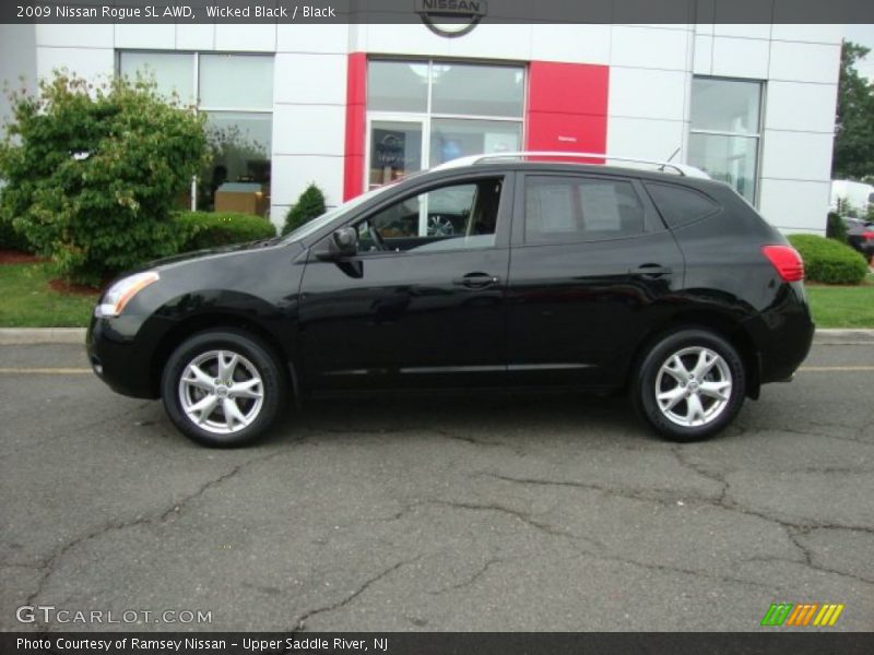 Wicked Black / Black 2009 Nissan Rogue SL AWD