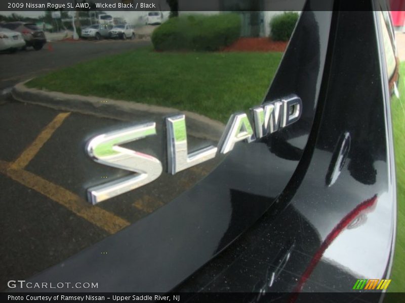 Wicked Black / Black 2009 Nissan Rogue SL AWD