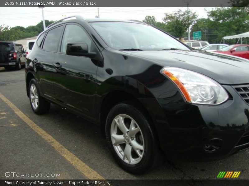 Wicked Black / Black 2009 Nissan Rogue SL AWD