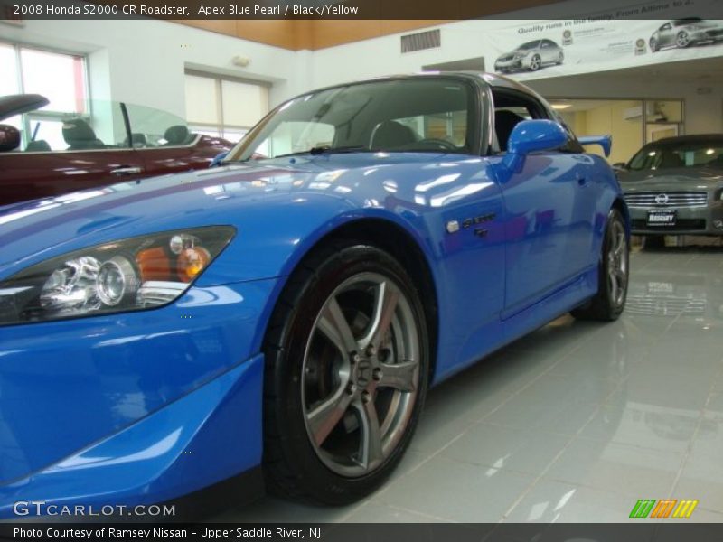 Apex Blue Pearl / Black/Yellow 2008 Honda S2000 CR Roadster