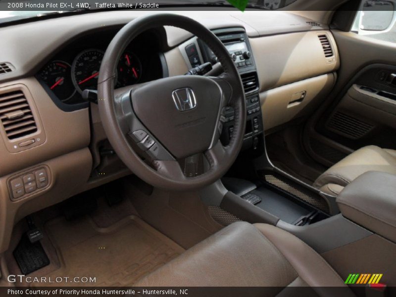 Taffeta White / Saddle 2008 Honda Pilot EX-L 4WD