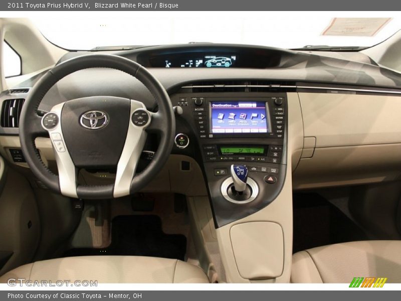 Blizzard White Pearl / Bisque 2011 Toyota Prius Hybrid V
