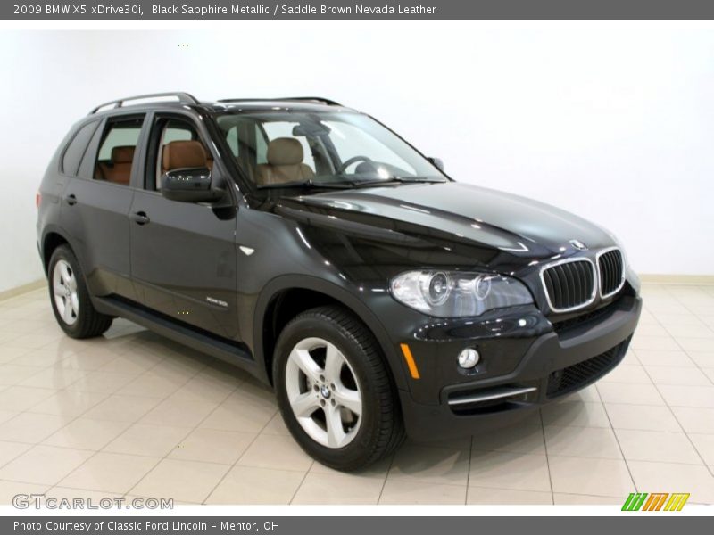 Black Sapphire Metallic / Saddle Brown Nevada Leather 2009 BMW X5 xDrive30i
