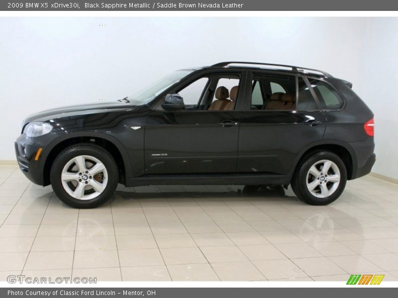 Black Sapphire Metallic / Saddle Brown Nevada Leather 2009 BMW X5 xDrive30i