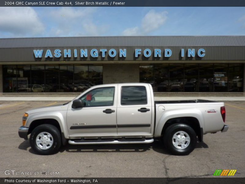 Silver Birch Metallic / Pewter 2004 GMC Canyon SLE Crew Cab 4x4