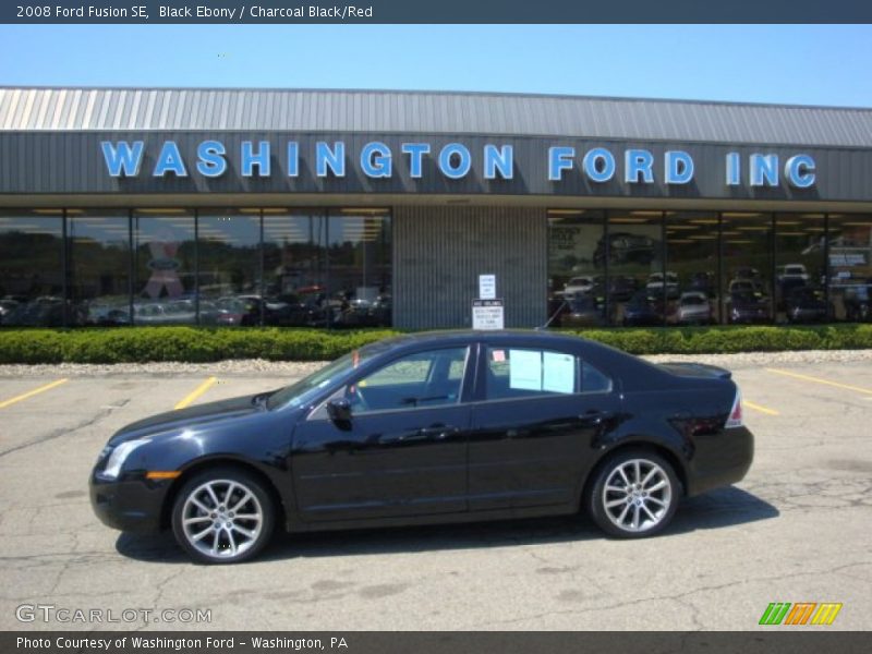 Black Ebony / Charcoal Black/Red 2008 Ford Fusion SE