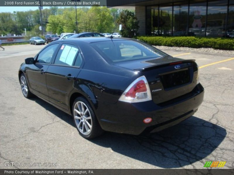 Black Ebony / Charcoal Black/Red 2008 Ford Fusion SE