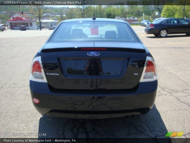Black Ebony / Charcoal Black/Red 2008 Ford Fusion SE