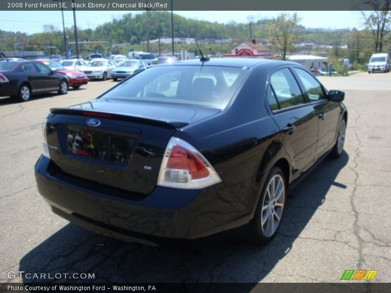 Black Ebony / Charcoal Black/Red 2008 Ford Fusion SE