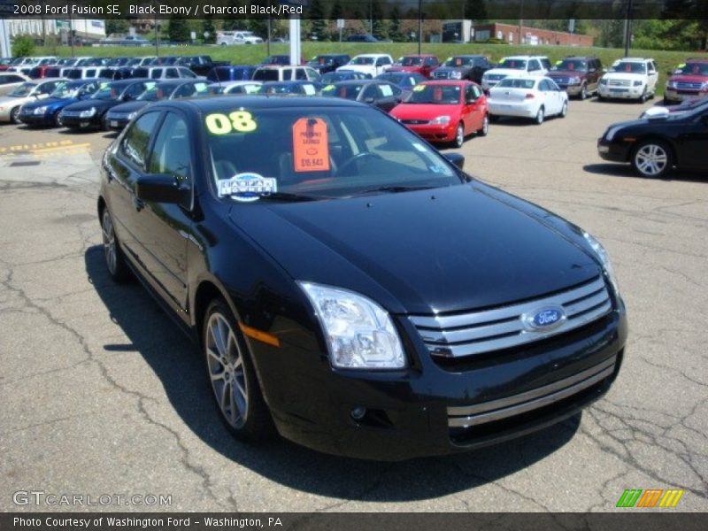 Black Ebony / Charcoal Black/Red 2008 Ford Fusion SE
