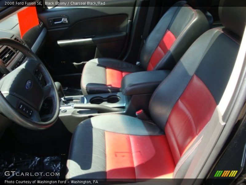 Black Ebony / Charcoal Black/Red 2008 Ford Fusion SE