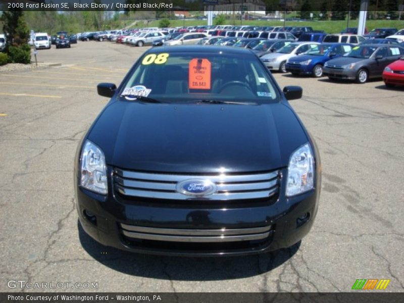 Black Ebony / Charcoal Black/Red 2008 Ford Fusion SE