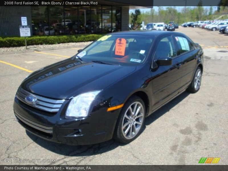 Black Ebony / Charcoal Black/Red 2008 Ford Fusion SE