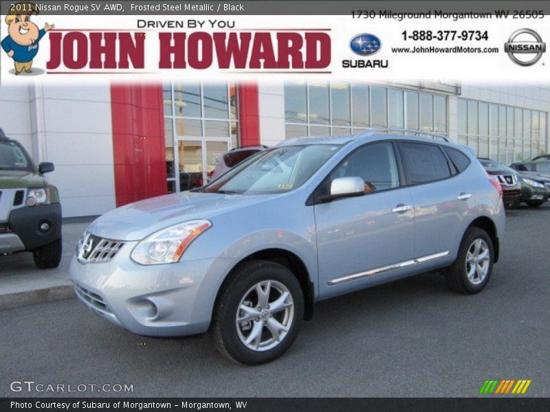 Frosted Steel Metallic / Black 2011 Nissan Rogue SV AWD